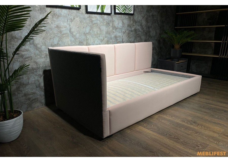 М'яке дитяче ліжко D002 з підйомним механізмом 