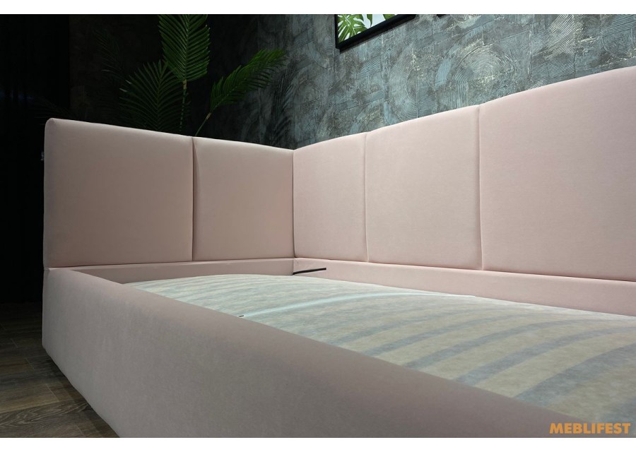 М'яке дитяче ліжко D002 з підйомним механізмом 