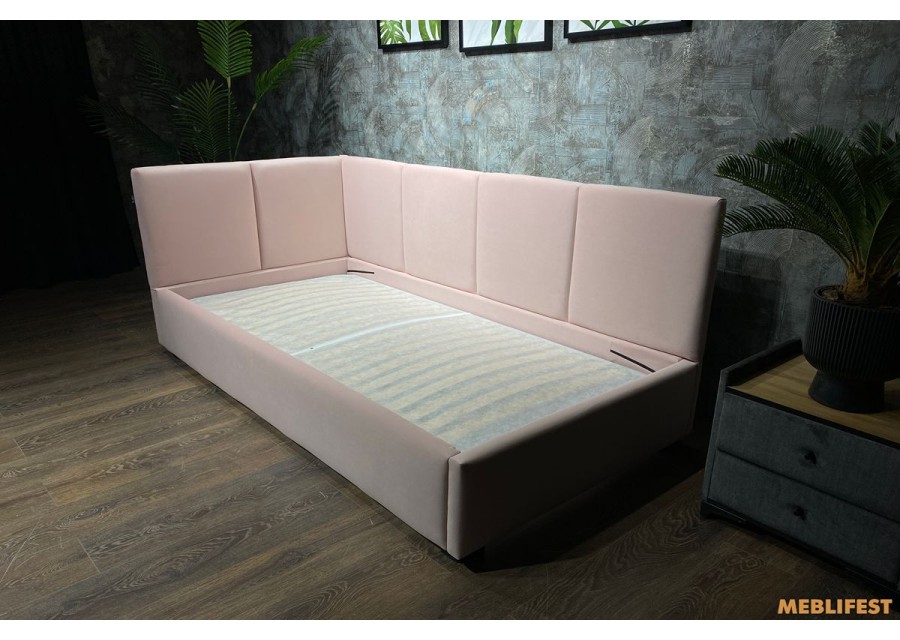 М'яке дитяче ліжко D002 з підйомним механізмом 