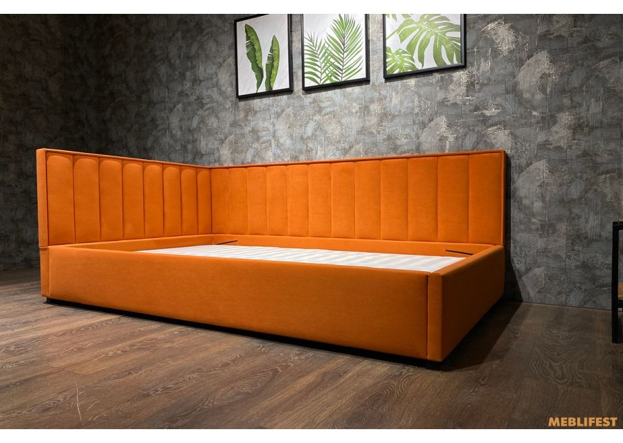 М'яке дитяче ліжко D003 з підйомним механізмом