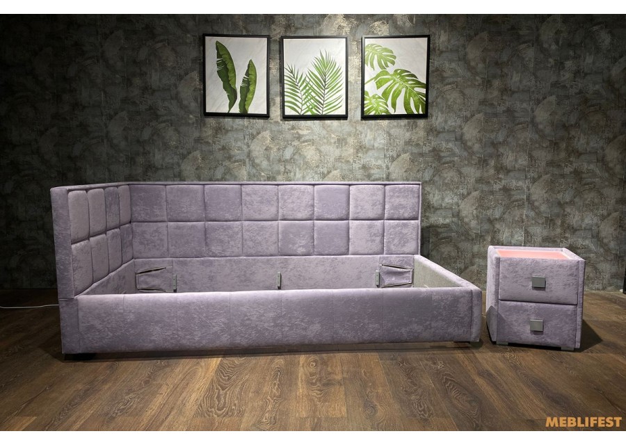 М'яке дитяче ліжко D014 з підйомним механізмом