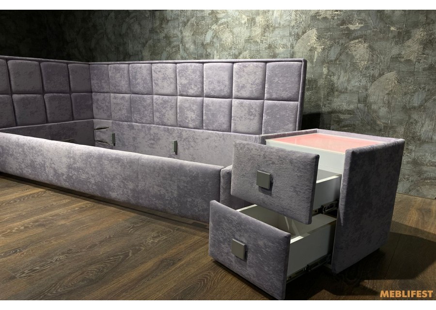 М'яке дитяче ліжко D014 з підйомним механізмом