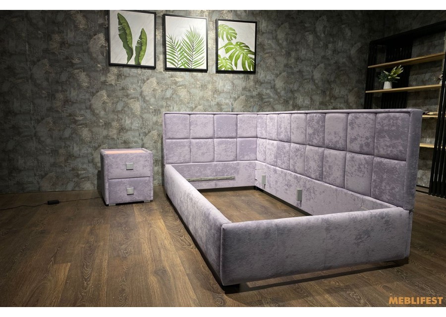 М'яке дитяче ліжко D014 з підйомним механізмом