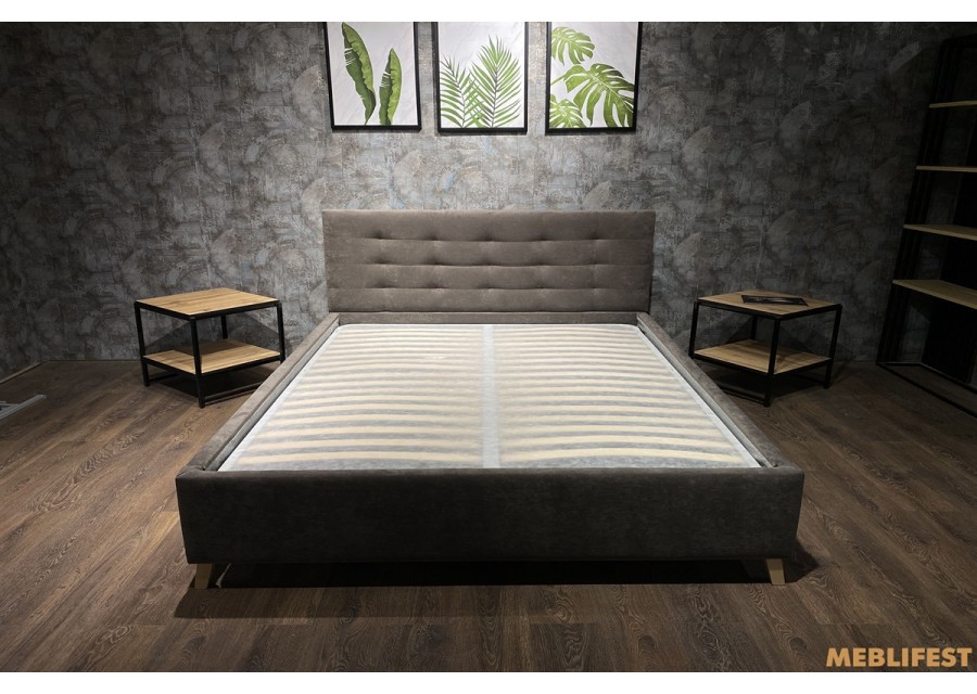 М'яке двоспальне ліжко L004 з підйомним механізмом 