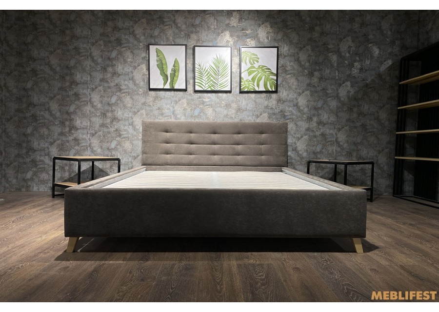 М'яке двоспальне ліжко L004 з підйомним механізмом 