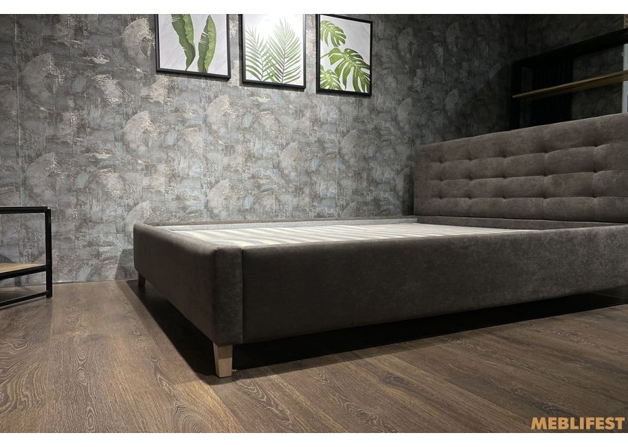 М'яке двоспальне ліжко L004 з підйомним механізмом 