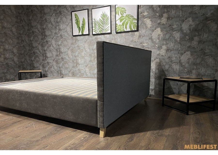 М'яке двоспальне ліжко L004 з підйомним механізмом 