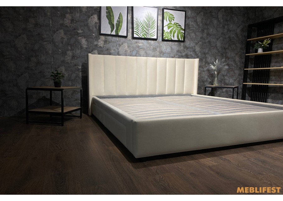 М'яке двоспальне ліжко L011 з підйомним механізмом 