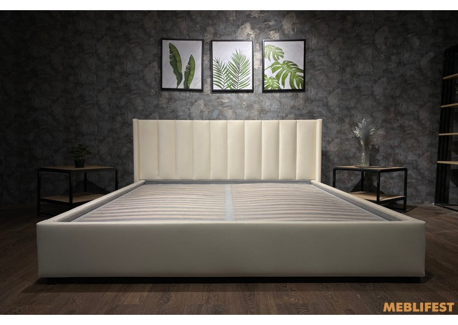 М'яке двоспальне ліжко L011 з підйомним механізмом 