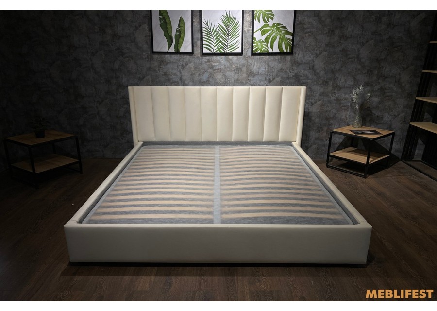 М'яке двоспальне ліжко L011 з підйомним механізмом 