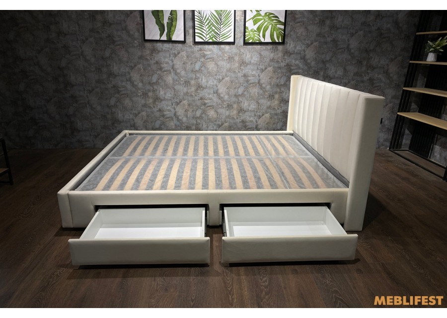 М'яке двоспальне ліжко L011 з підйомним механізмом 