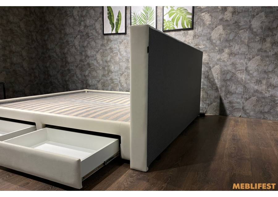 М'яке двоспальне ліжко L011 з підйомним механізмом 