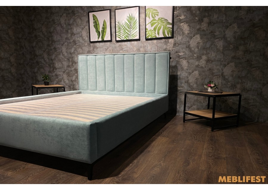 М'яке двоспальне ліжко L012 з підйомним механізмом 