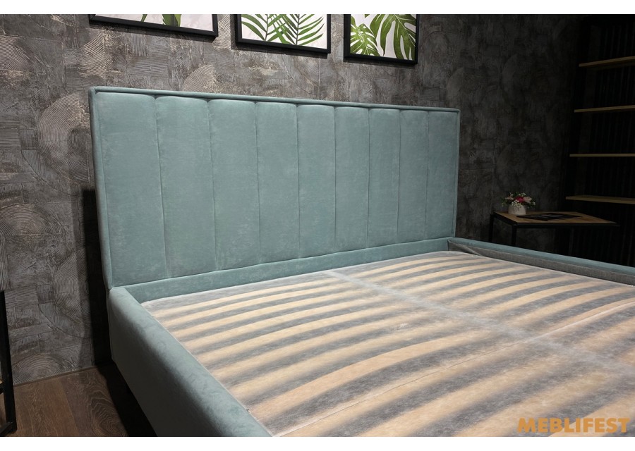 М'яке двоспальне ліжко L012 з підйомним механізмом 