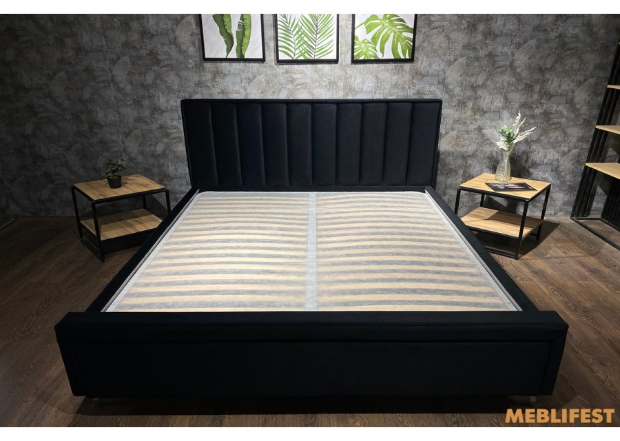 М'яке двоспальне ліжко L012 з підйомним механізмом 