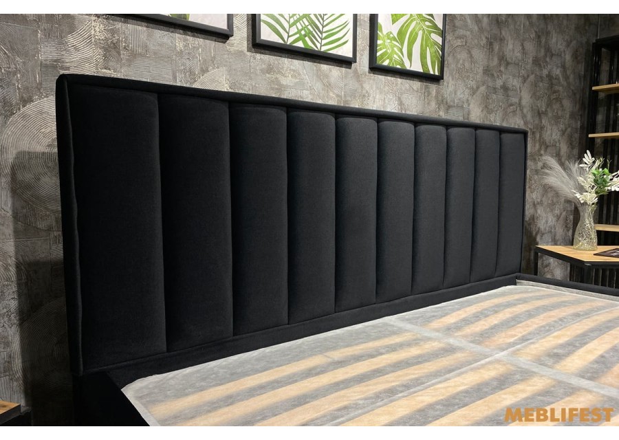 М'яке двоспальне ліжко L012 з підйомним механізмом 