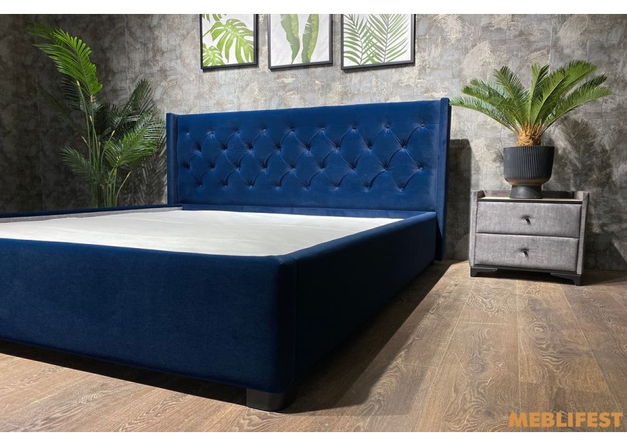 М'яке двоспальне ліжко L013 з підйомним механізмом 