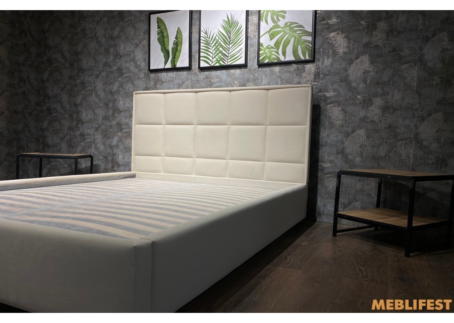 М'яке двоспальне ліжко L014 з підйомним механізмом 