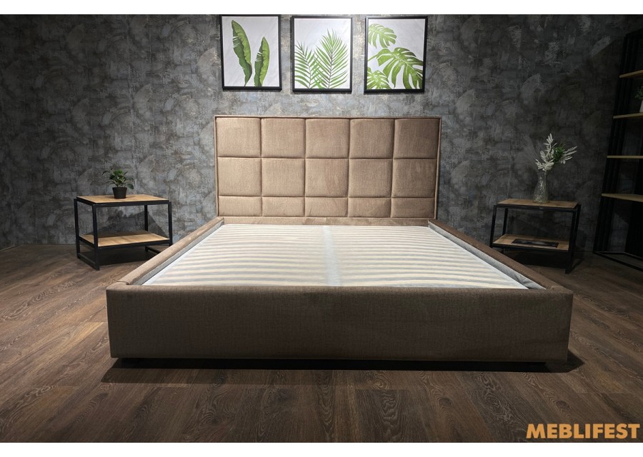 М'яке двоспальне ліжко L014 з підйомним механізмом 