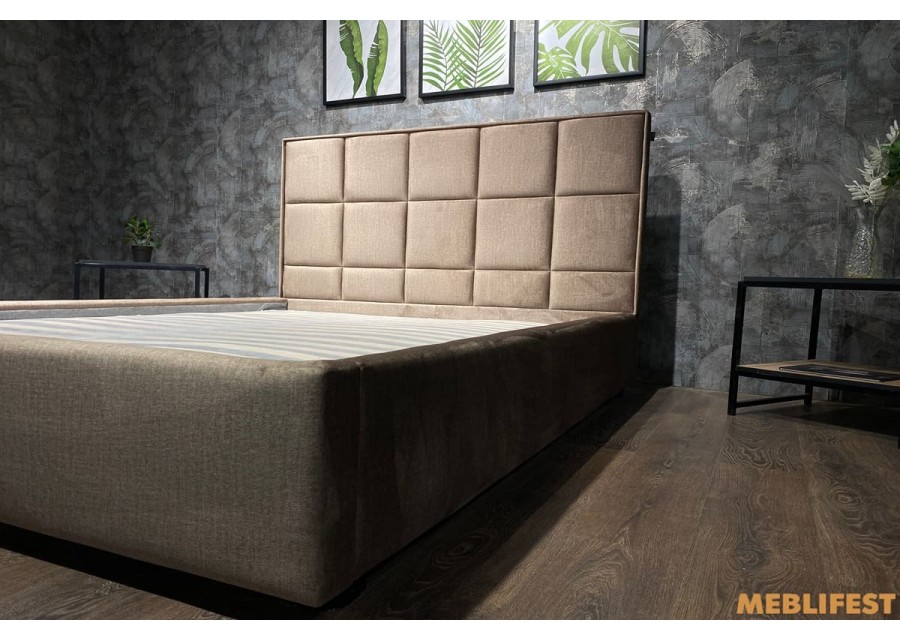 М'яке двоспальне ліжко L014 з підйомним механізмом 