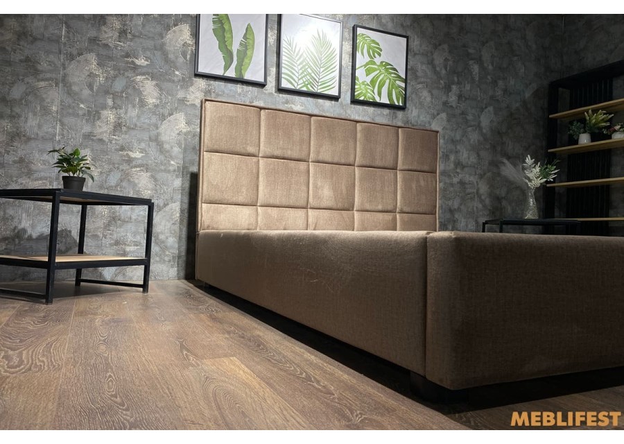 М'яке двоспальне ліжко L014 з підйомним механізмом 