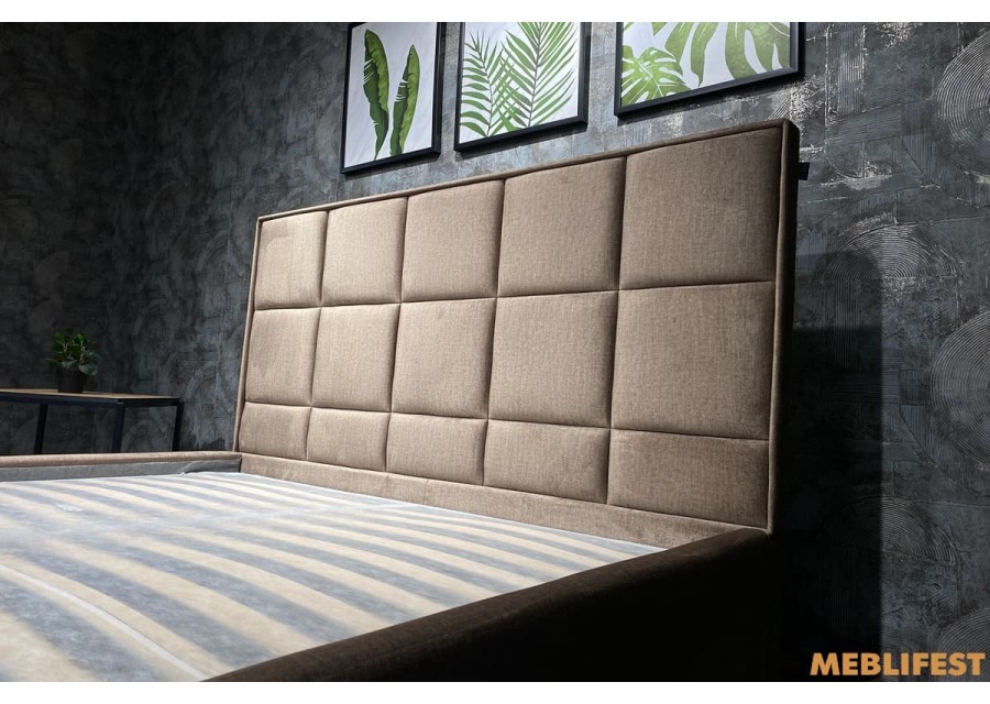 М'яке двоспальне ліжко L014 з підйомним механізмом 