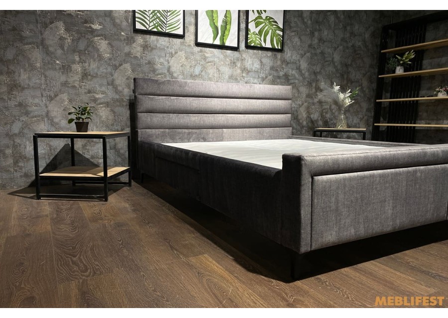 М'яке двоспальне ліжко L015 з підйомним механізмом 