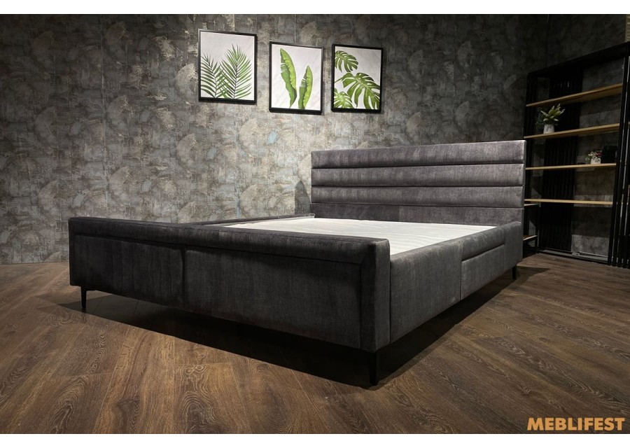 М'яке двоспальне ліжко L015 з підйомним механізмом 