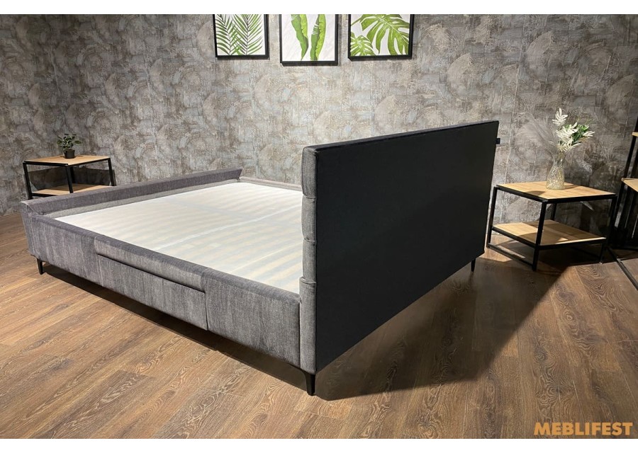 М'яке двоспальне ліжко L015 з підйомним механізмом 