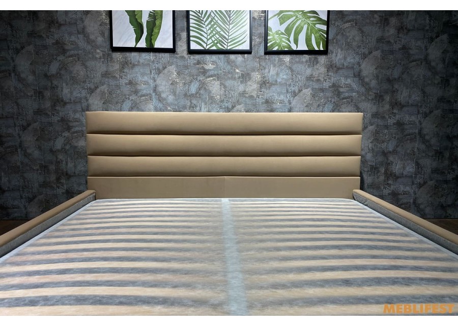 М'яке двоспальне ліжко L015 з підйомним механізмом 