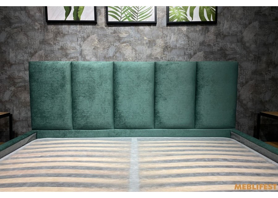 М'яке двоспальне ліжко L018 з підйомним механізмом 