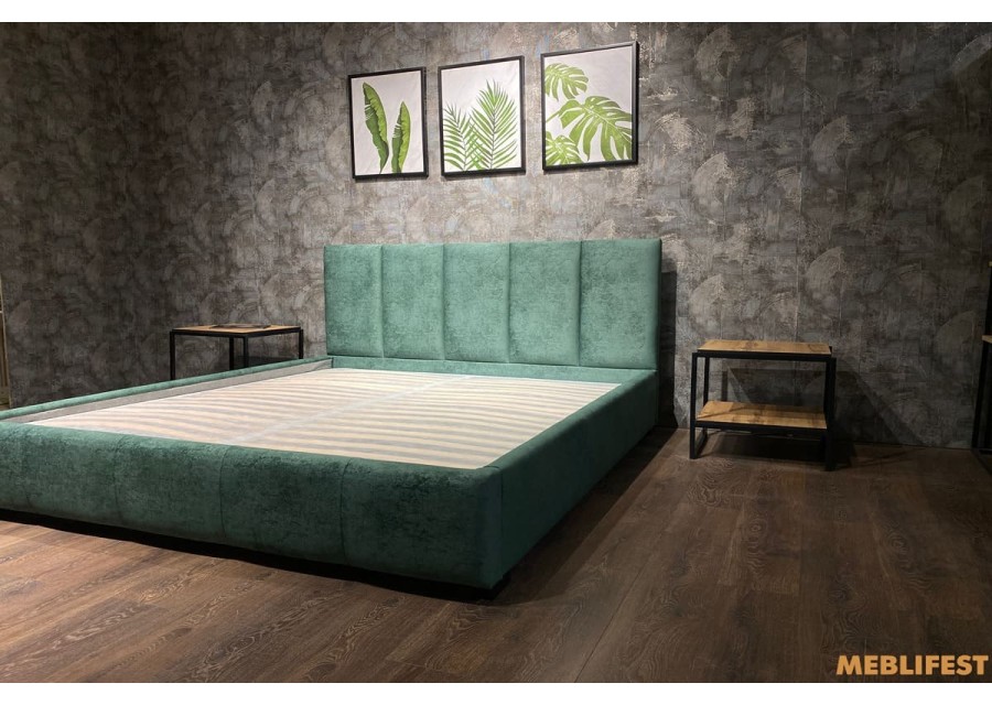 М'яке двоспальне ліжко L018 з підйомним механізмом 