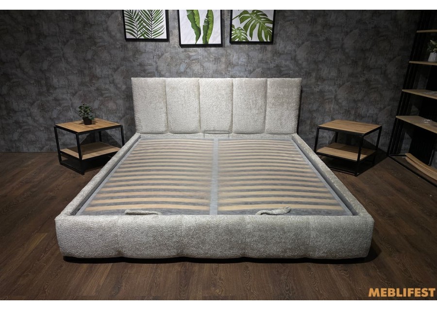 М'яке двоспальне ліжко L018 з підйомним механізмом 