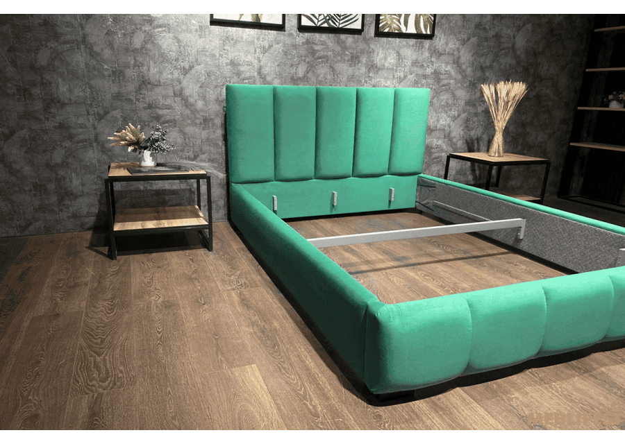 М'яке двоспальне ліжко L018 з підйомним механізмом 