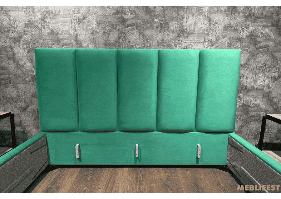 М'яке двоспальне ліжко L018 з підйомним механізмом 