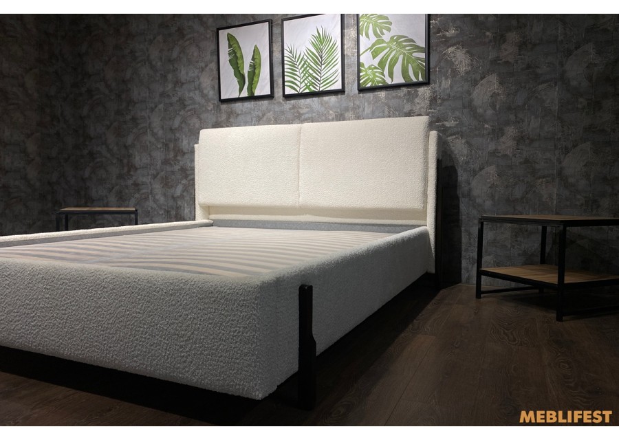 М'яке двоспальне ліжко L019 з підйомним механізмом 