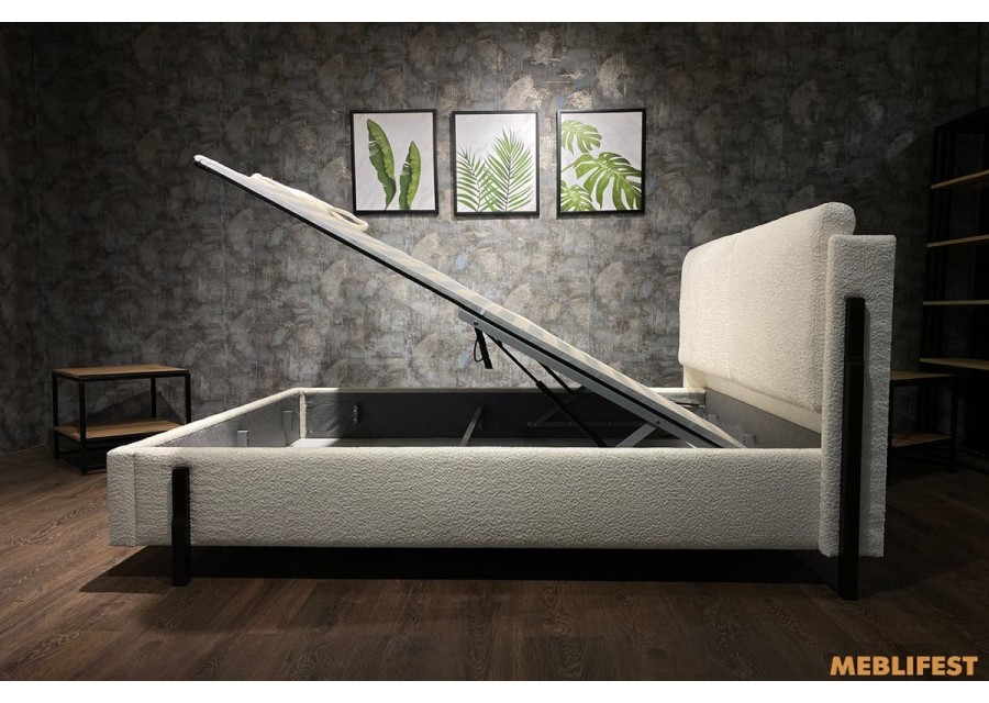 М'яке двоспальне ліжко L019 з підйомним механізмом 