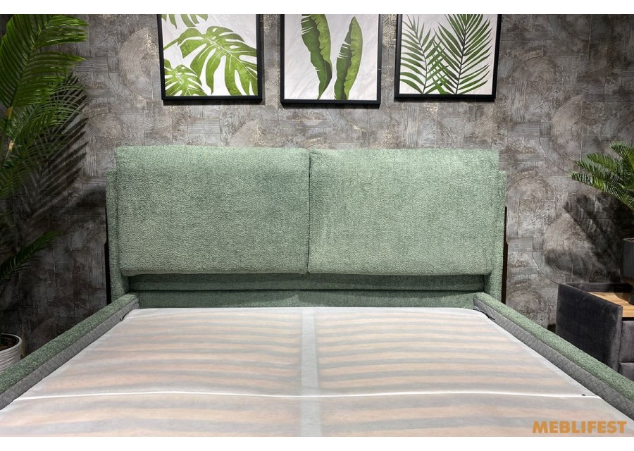 М'яке двоспальне ліжко L019 з підйомним механізмом 