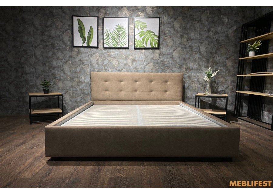 М'яке двоспальне ліжко L020 з підйомним механізмом 