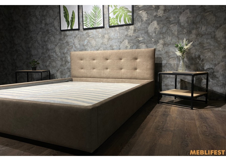 М'яке двоспальне ліжко L020 з підйомним механізмом 