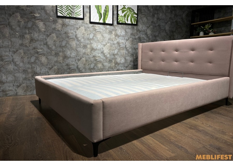 М'яке двоспальне ліжко L020 з підйомним механізмом 