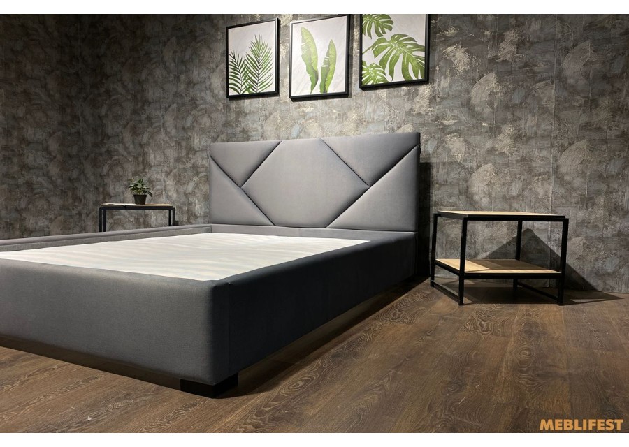 М'яке двоспальне ліжко L021 з підйомним механізмом 