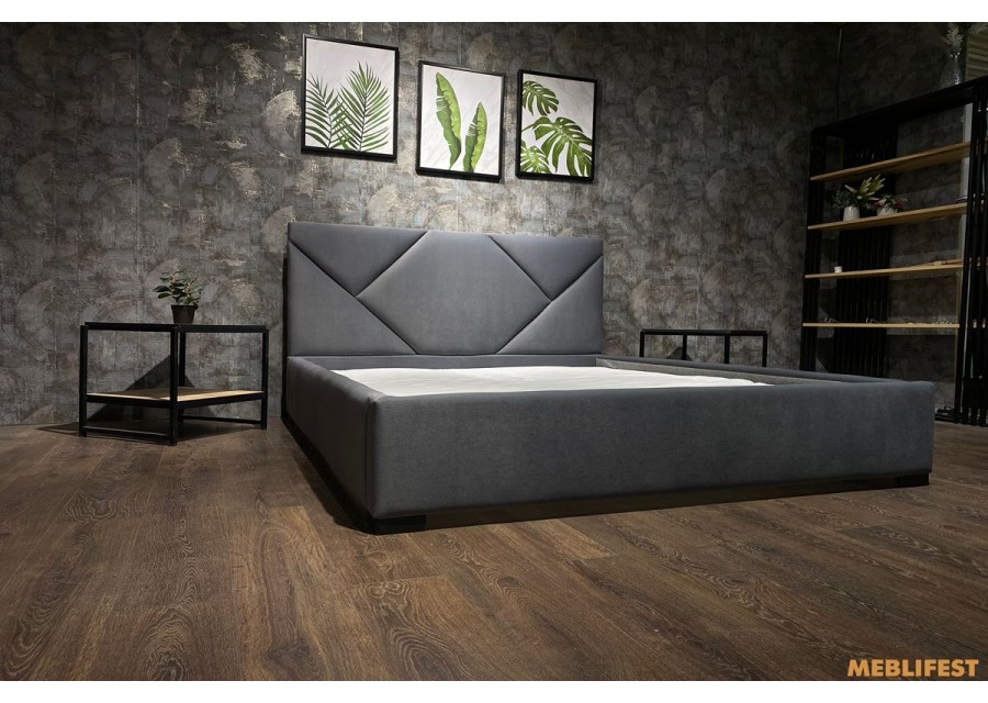 М'яке двоспальне ліжко L021 з підйомним механізмом 