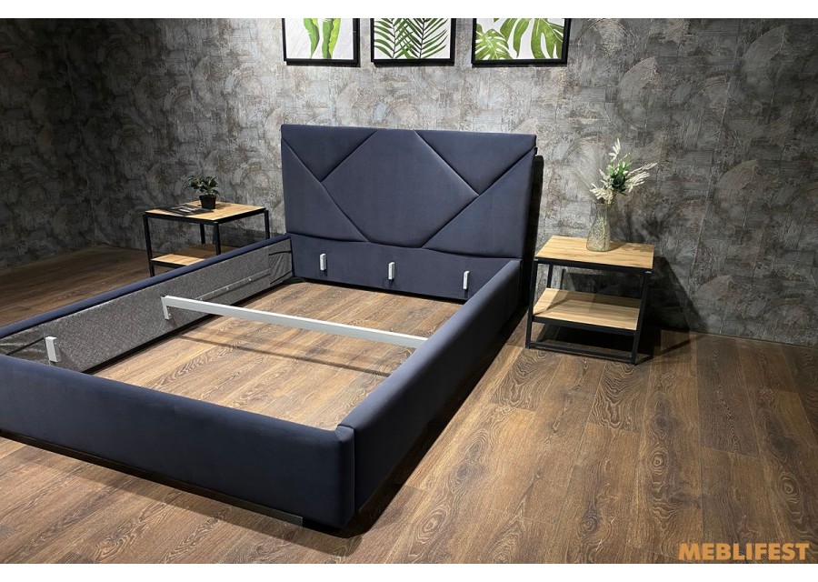 М'яке двоспальне ліжко L021 з підйомним механізмом 