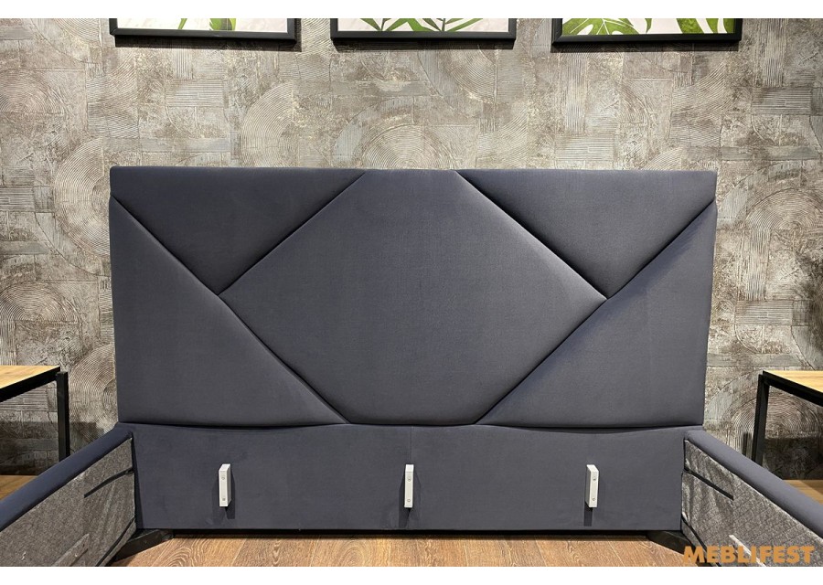 М'яке двоспальне ліжко L021 з підйомним механізмом 