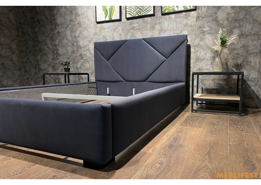 М'яке двоспальне ліжко L021 з підйомним механізмом 