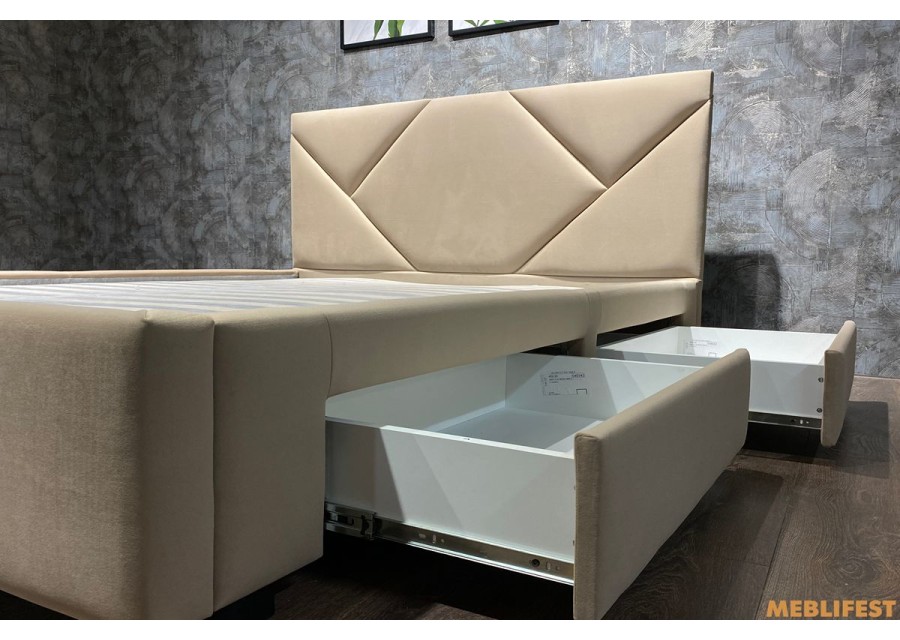 М'яке двоспальне ліжко L021 з підйомним механізмом 