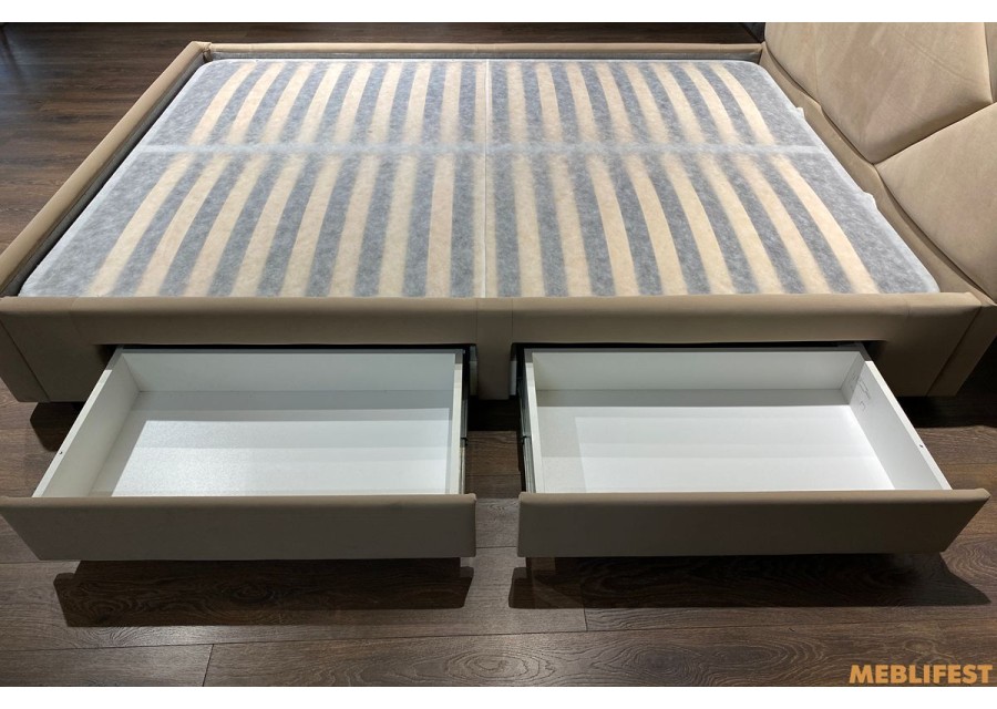 М'яке двоспальне ліжко L021 з підйомним механізмом 