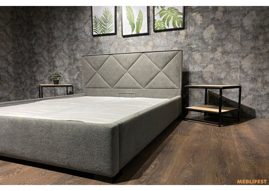 М'яке двоспальне ліжко L022 з підйомним механізмом 