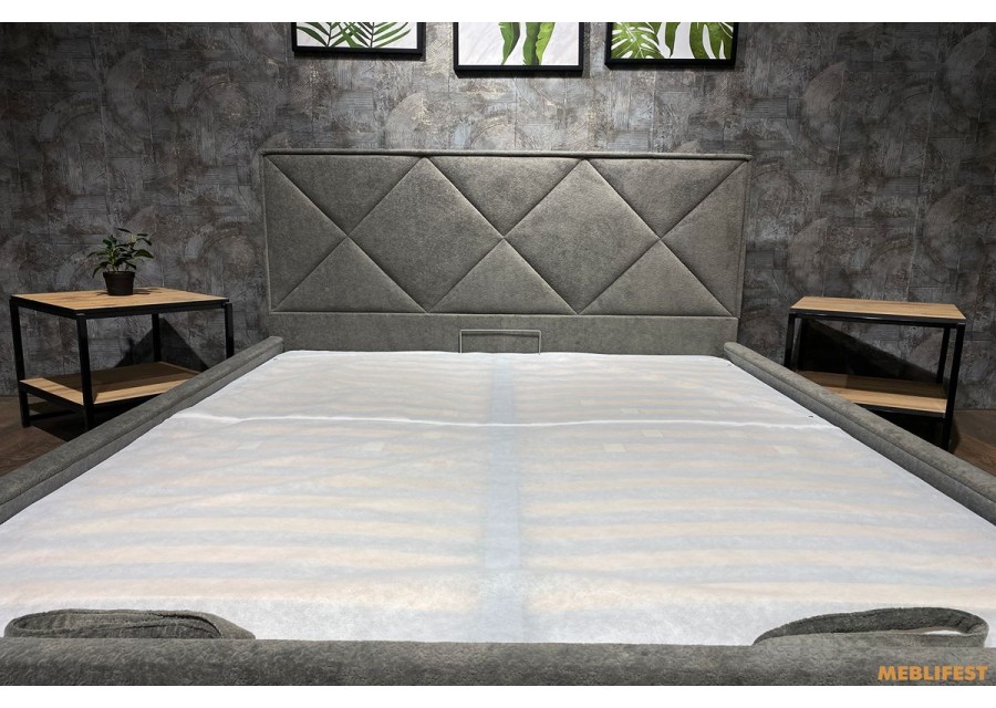 М'яке двоспальне ліжко L022 з підйомним механізмом 